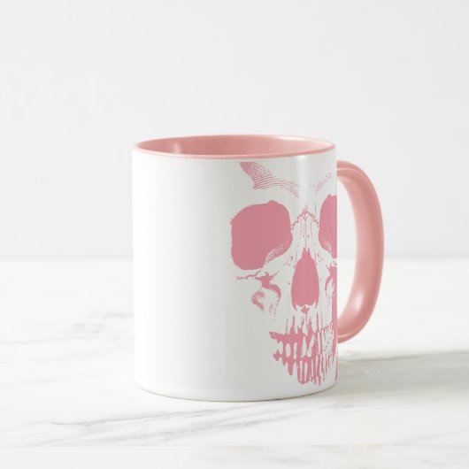 Mug Visage crâne rose (Devant droit)