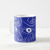 Mug Visage de beauté : dessin à une ligne. (Devant gauche)