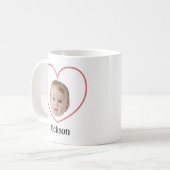 Mug Visage de bébé mignon personnalisé avec ligne card (Devant gauche)