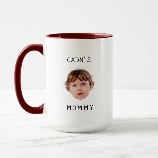 Mug Visage de bébé personnalisé minimal pour les cadea (Gauche)