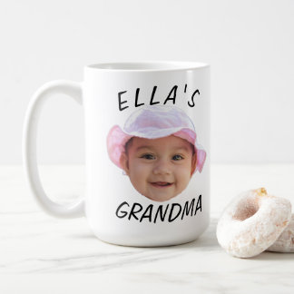 Mug Visage de bébé personnalisé Photo Texte Grand-mère