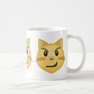 Mug Visage de chat avec le sourire tordu Emoji