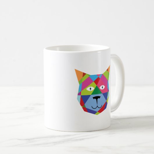Mug Visage de chat coloré (Devant droit)
