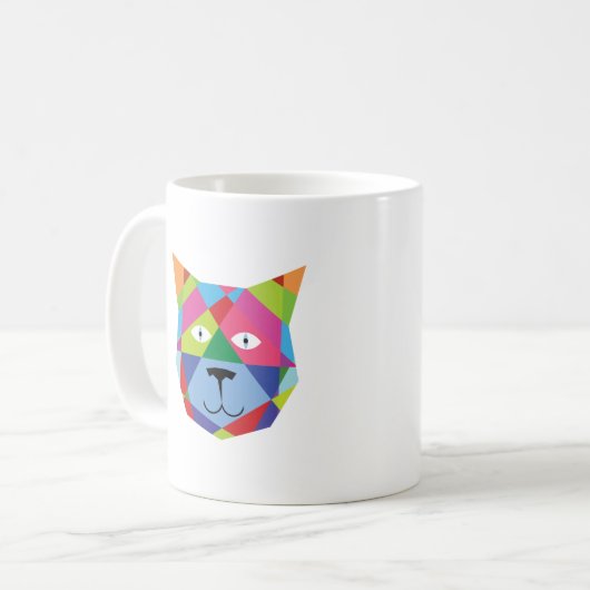 Mug Visage de chat coloré (Devant gauche)
