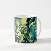 Mug Visage de Chat Coloré Abstrait (Devant droit)
