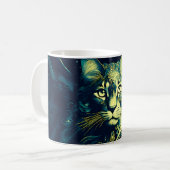 Mug Visage de Chat Coloré Abstrait (Devant gauche)