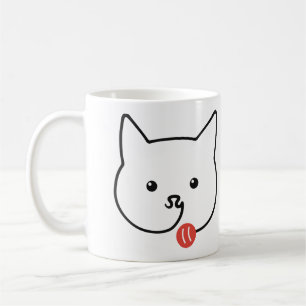 Mug Visage de Chat Mignon en Dessin d'Une Seule Ligne
