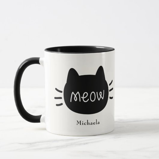 Mug Visage de chat mignon Meow (Gauche)