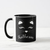 Mug Visage de chat noir et blanc (Gauche)