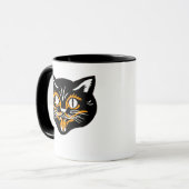 Mug Visage de chat vintage Halloween (Devant gauche)