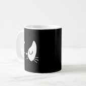 Mug Visage de chat yeux fermés cils Mignon Drôle (Devant gauche)
