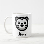 Mug Visage de chaton rond moderne mignon (Gauche)