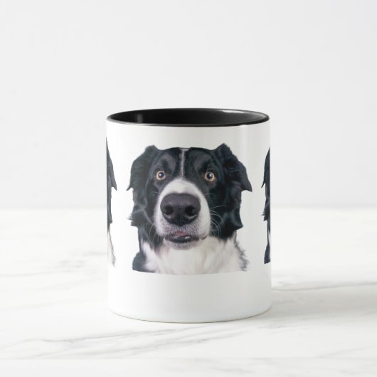 Mug Visage de chien noir et blanc (Centre)