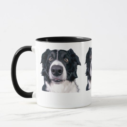 Mug Visage de chien noir et blanc (Gauche)