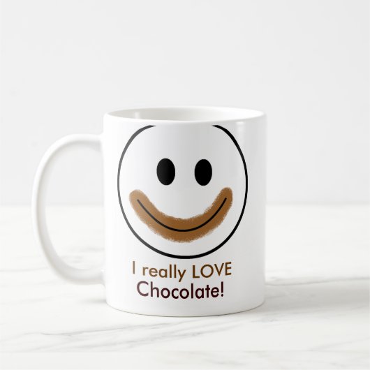 Mug Visage de chocolat "j'AIME vraiment le chocolat ! (Gauche)