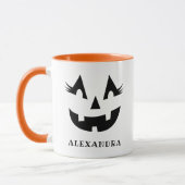 Mug Visage de citrouille à cils mignons pour Halloween (Gauche)