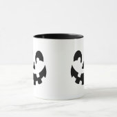 Mug Visage de citrouille noir et blanc avec nom Hallow (Centre)