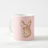 Mug Visage de cookie de lapin arc rose (Devant gauche)