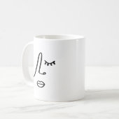 Mug Visage de femme abstrait moderne Design d'art mini (Devant gauche)