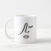 Mug Visage de femme abstrait moderne Design d'art mini (Gauche)