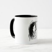 Mug Visage de femme aux cheveux longs (Devant gauche)