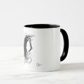 Mug Visage de femme aux cheveux longs (Devant droit)