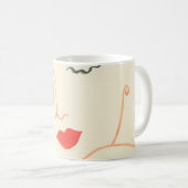 Mug Visage de femme d'esquisse Abstraite (Devant droit)