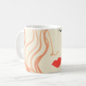Mug Visage de femme d'esquisse Abstraite (Devant gauche)