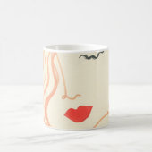 Mug Visage de femme d'esquisse Abstraite (Centre)