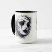 Mug Visage de femme gothique (Devant gauche)