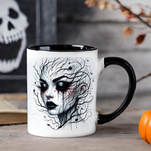 Mug Visage de femme gothique