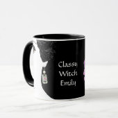 Mug Visage de fille mode florale femme nom personnalis (Devant gauche)