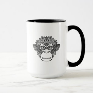 Mug Visage de griffonnage de singe