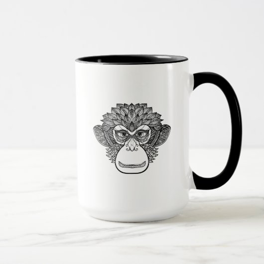 Mug Visage de griffonnage de singe (Droite)