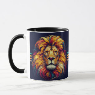 Mug Visage de lion coloré - Artiste dynamique