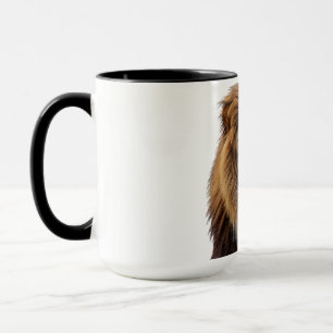 Mug Visage de lion majestueux aux yeux bleus Faune A