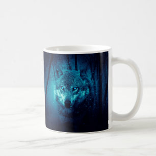 Mug Visage de loup dans la forêt d'imaginaires sombres