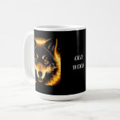 Mug Visage de loup radiant illuminé par une lumière do (Devant gauche)