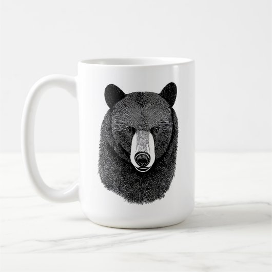 Mug Visage de l'ours noir dessin original de l'art ani (Gauche)