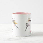 Mug Visage de maquillage d'aquarelle (Centre)