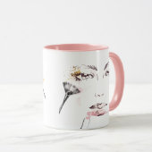 Mug Visage de maquillage d'aquarelle (Devant droit)