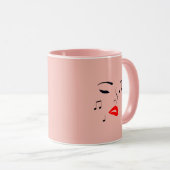 Mug Visage de musique féminine (Devant droit)