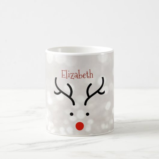 Mug Visage de Renne Adorable, Bokeh (Centre)