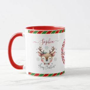 Mug Visage de renne de Noël Cadeaux de vacances