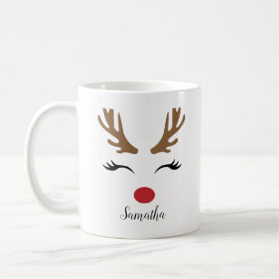 Mug Visage de rennes de Noël joyeux et joyeux
