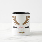 Mug Visage de rennes de Noël moderne et mignonne (Centre)