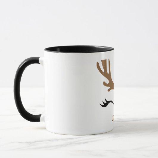 Mug Visage de rennes de Noël moderne et mignonne (Gauche)