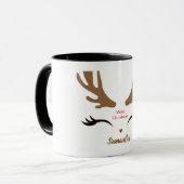 Mug Visage de rennes de Noël moderne et mignonne (Devant gauche)