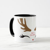 Mug Visage de rennes moderne et mignon (Devant gauche)