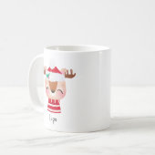 Mug Visage de rennes souriants de Noël (Devant gauche)